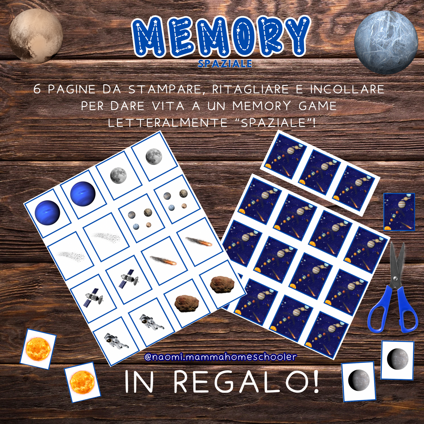 Lo spazio in stampatello maiuscolo - carte della nomenclatura con immagini realistiche