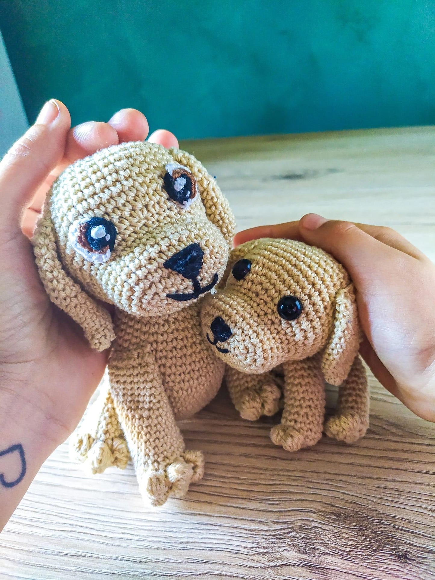 Labrador amigurumi mamma e cucciolo